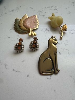 Vintage Brooches + Vintage Earrings